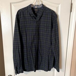 CPO Provisions Shirt Men’s Size L Blue Green Plaid Button Down Pocket Outdoors